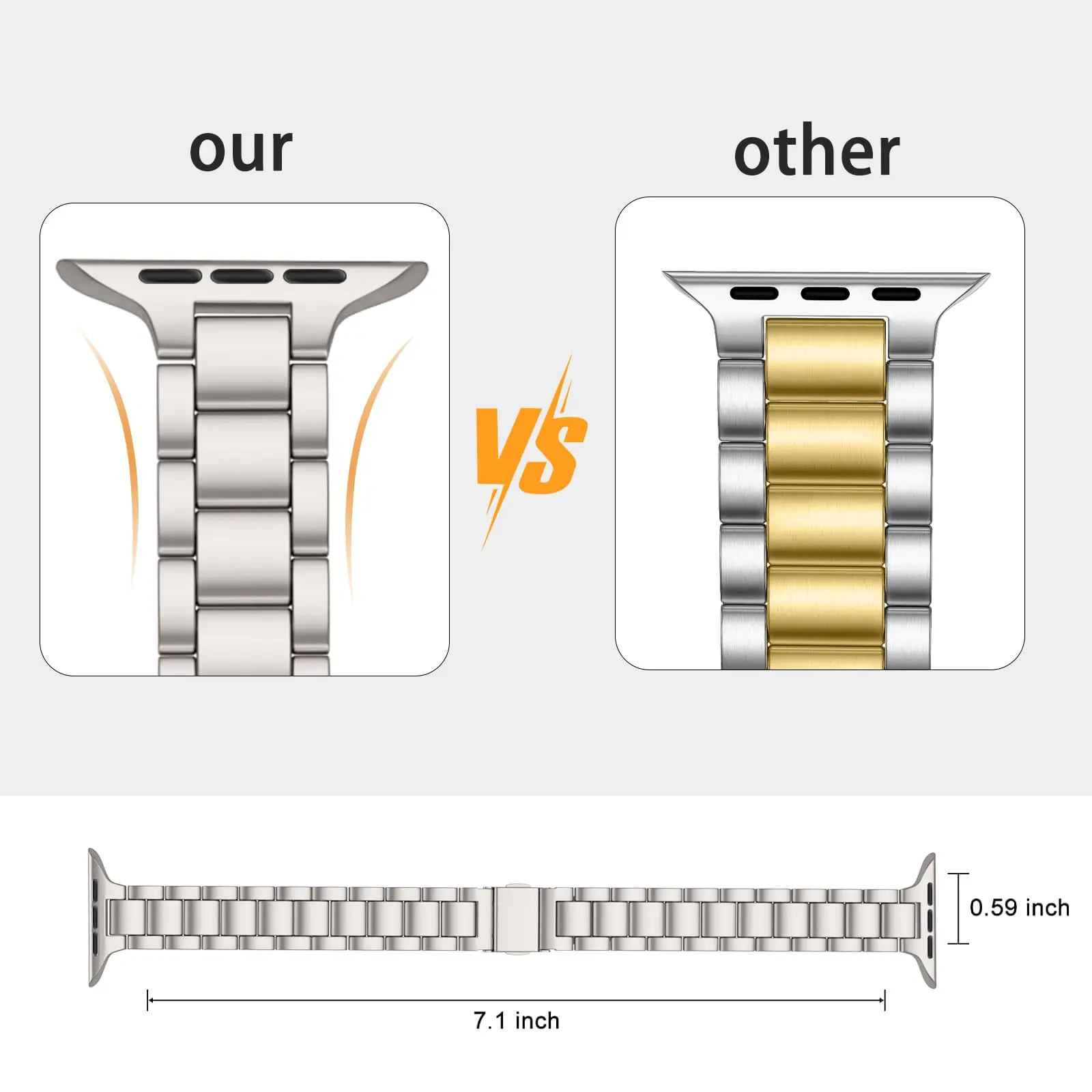 Stainless Steel Band Apple Watch 38mm 40 41mm 42 44mm 45 46mm 49mm for Women Metal Straps for iWatch Series 10 9 8 7 6 5 4 3 SE