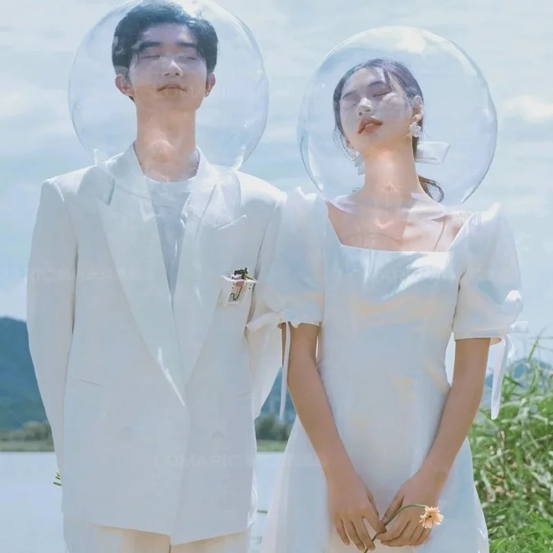 Men's Transparent Ultra‑Light Acrylic Head Dome, Half‑Sphere Photography Prop for Male Character Portrait Shooting，Diameter 45cm
