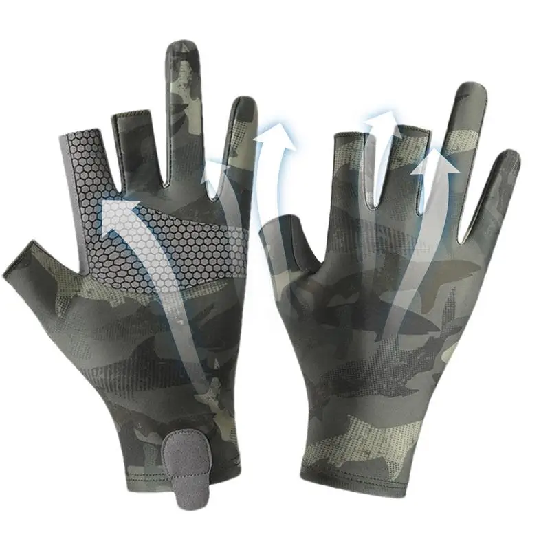 Sun Protection Gloves Men Women Fishing Gloves For Kayak And Angling Anti-Slip Fishing Supplies Breathable For Enhanced