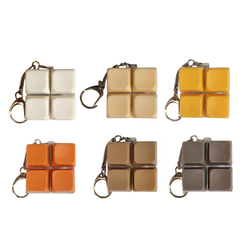 4Key LED Light Finger Button Anti-stress Toy Keychain Bag Pendant Mechanical Keyboard Axis Tester Keycap Finger Keyboard Cap Toy