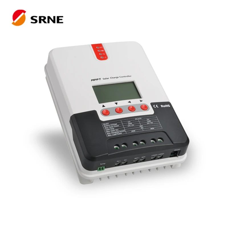 SRNE Brand ML2420 Solar Charge Controller 20A 12V 24V Solar Panel MPPT Solar Charge Controller For Solar Home System