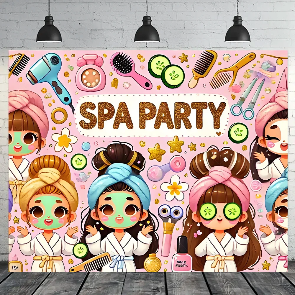 الوردي الجمال ماكياج سبا حفلة عيد ميلاد راية خلفية لوازم الديكور السيدات مثير الكبار الفتيات خلفية استوديو الهدايا الدعائم #4