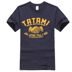 Tatami JJTID BJJ T-Shirt Cotton Mens MMA Jiu Jitsu Casual Top Black Tshirt