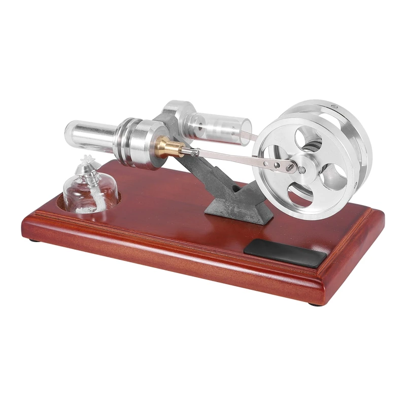 Hot Air Stirling Engine Twin Flywheels Education Toy Electricity Power Generator Science Experiment Toy Gift Model