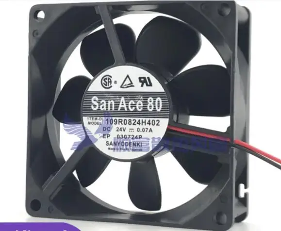 

Ltsf For SANYO DENKI 109R0824H402 DC 24V 0.07A 80x80x25mm 2-Wire Server Cooling Fan8cm