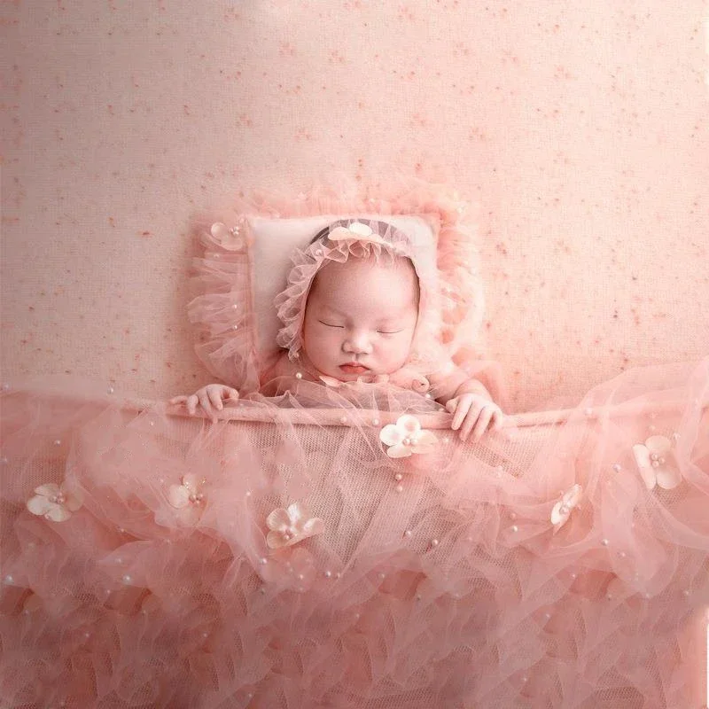 Soft Lace Hat Wrap Pillow Posing Set Newborn Portrait Costume Prop Studio Supply For Growth Commemorative Shooting Photography