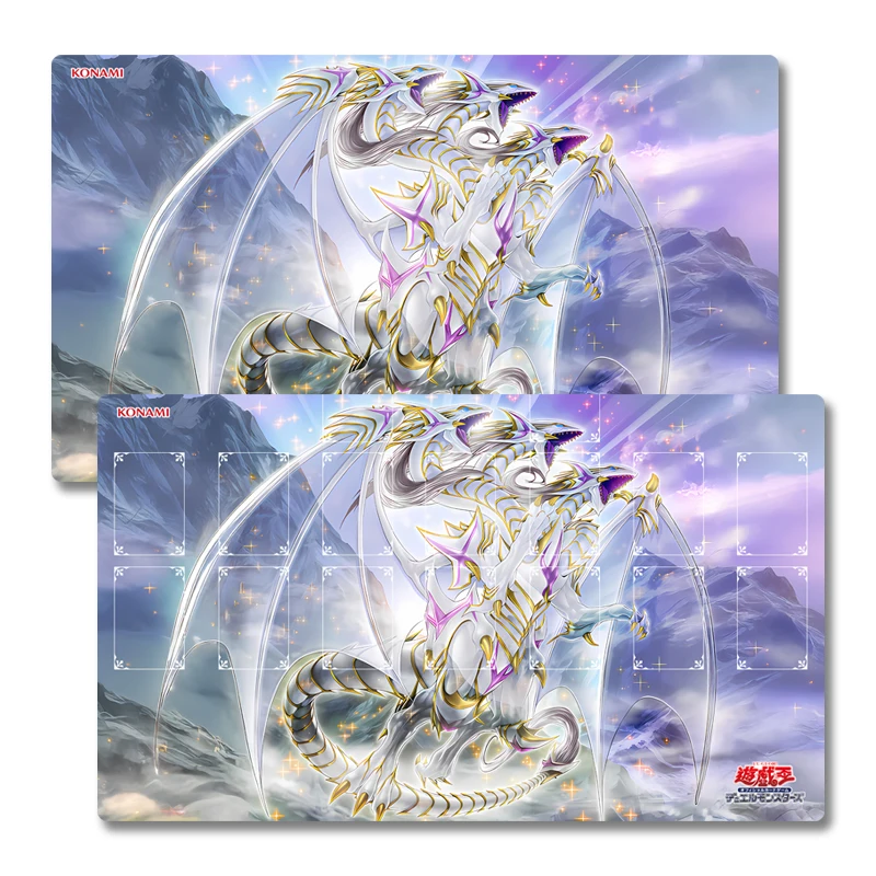 Yugioh Blue-Eyes Ultimate Spirit Dragon Play Mat Yu-Gi-Oh! TCG OCG Trading Card Games Mat Duel Plate Rubber Card Mat Mouse Pad