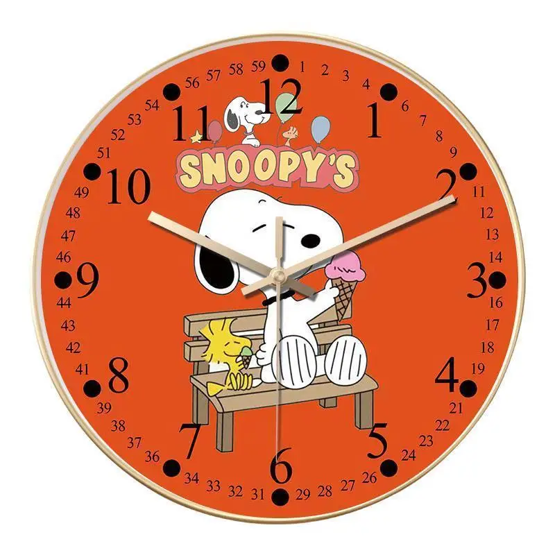 Snoopy animation peripheral simple fashion wall clock upgraded silent movement home living room restaurant clock children's room