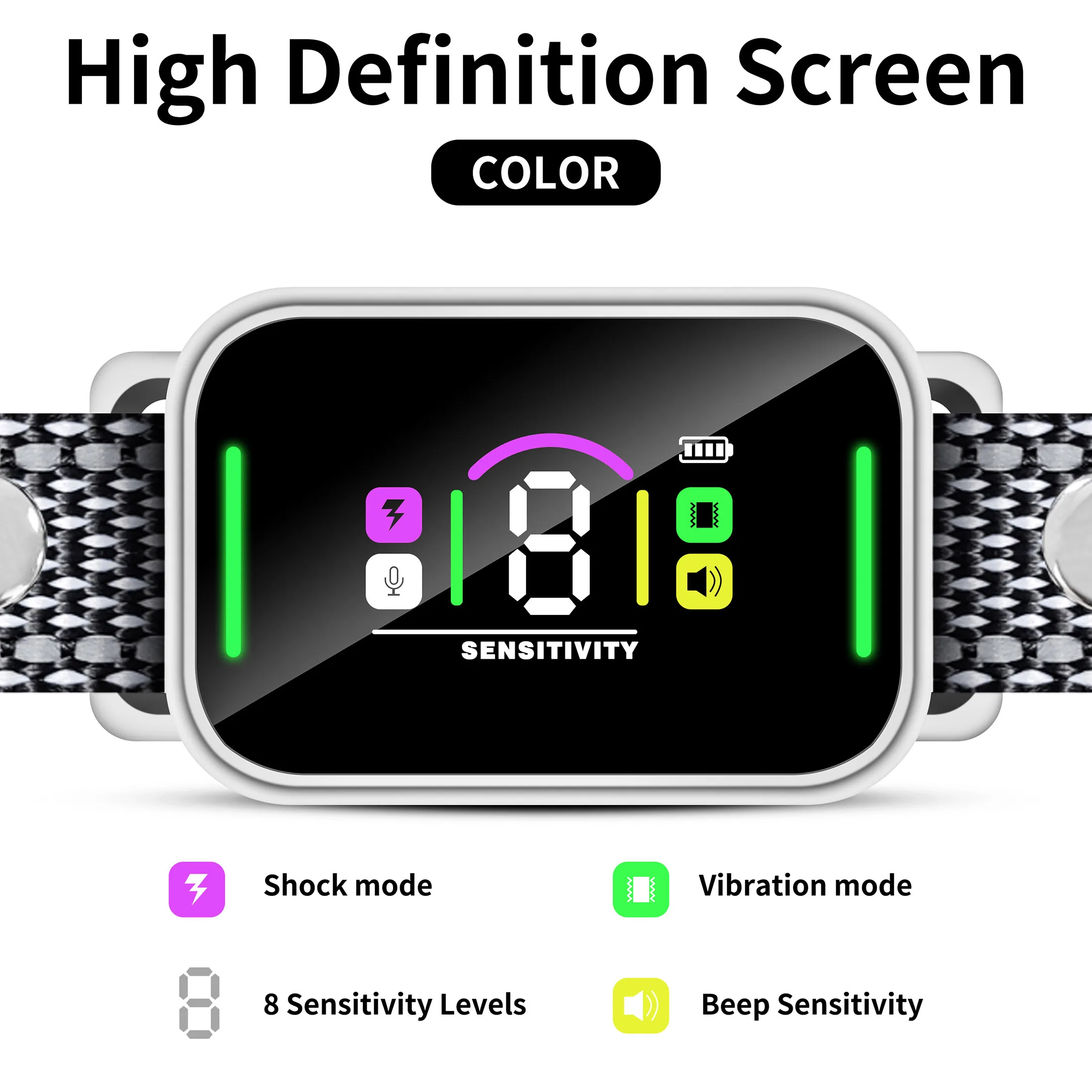 

Dog Bark Collar Anti Barking Training Collar with Beep Vibration Shock for Large Medium Small Dogs,Bark Shock Collar with 8 Adju