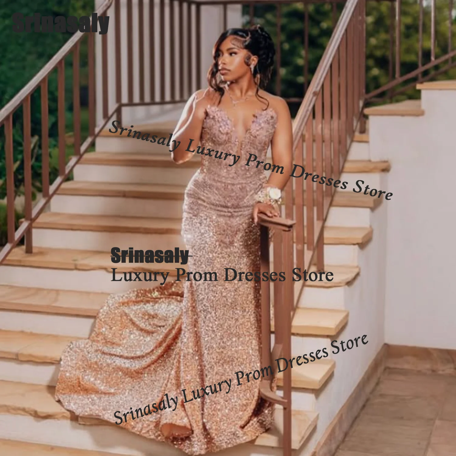 Customized Elegant Embroidery Crystal Long Prom Dresses African Strapless Rhinestone Evening Dress Intricate Mermaid Party Gown view 2