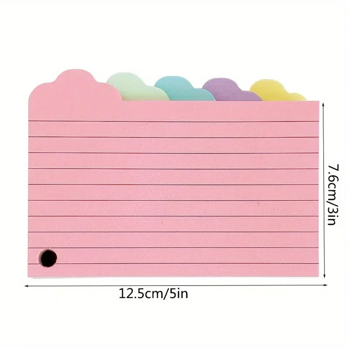 125 Sheets Binder Horizontal Line Memo Book Loose-Leaf Index Cards Flash Cards Small Revision Cards for Study Office NotePads