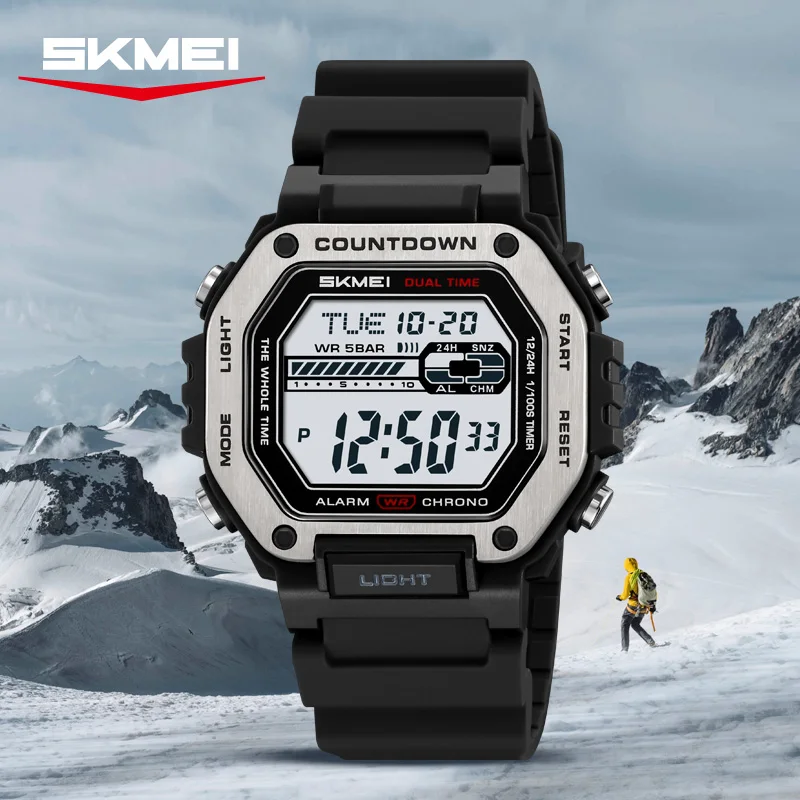 

Новые цифровые спортивные часы SKMEI 2522 для мужчин: LED-хронограф, военные, водонепроницаемые, с будильником, наручные часы Montre Homme