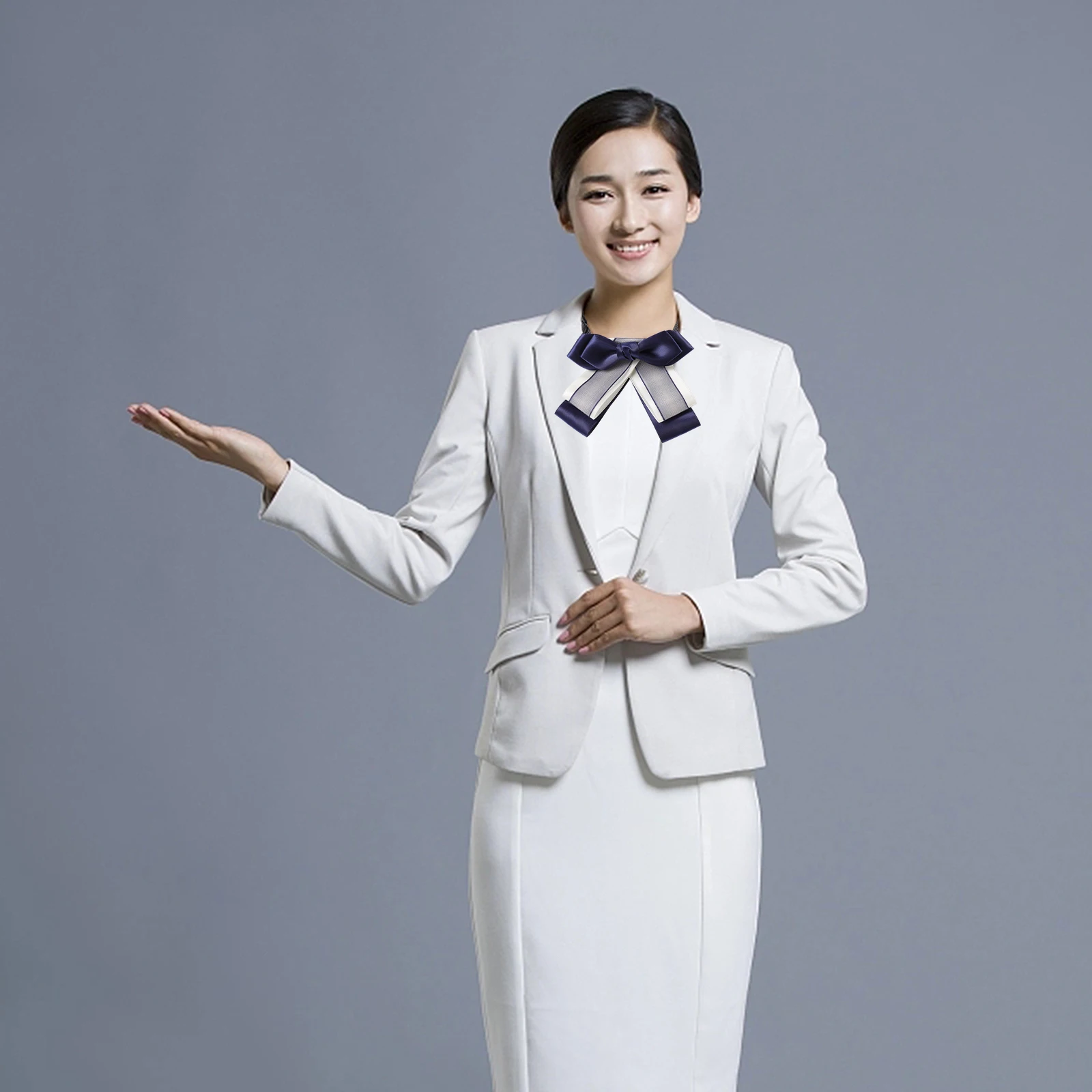 

2pcs Accessories Professional Clip Tie For Women Uniform for Bank Nurse Hotel Hair Nets Bun Clips Women Uniform Tie