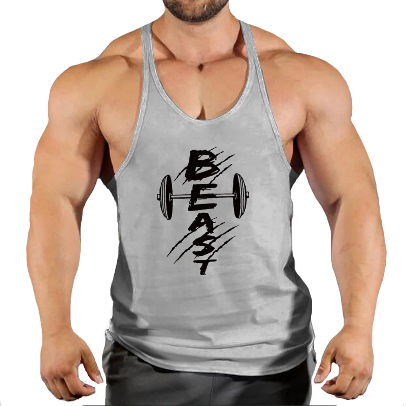 Summer Brand Fitness Tank Top Men Bodybuilding 2023 Train Gyms Clothing Fitness Men Shirt Running Vest Cotton Singlets Muscle