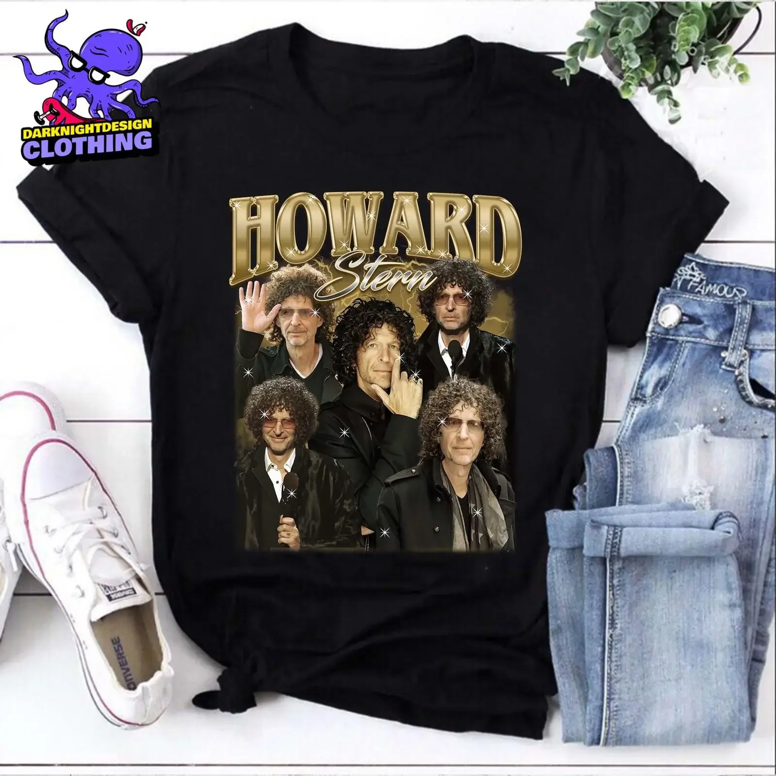 Vintage 90s Bootleg Howard Stern T Shirt Iconic Radio Host Fan Pop Culture Casual vintage Washed Stylish fashion graphic