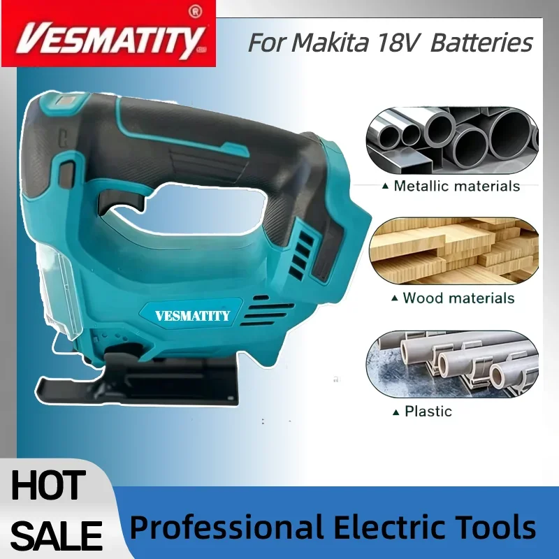 Portable Cordless Jig Saw 26mm Electric Curved Saw Multi-Function Cutting Woodworking Tool  For 18V-20V Battery