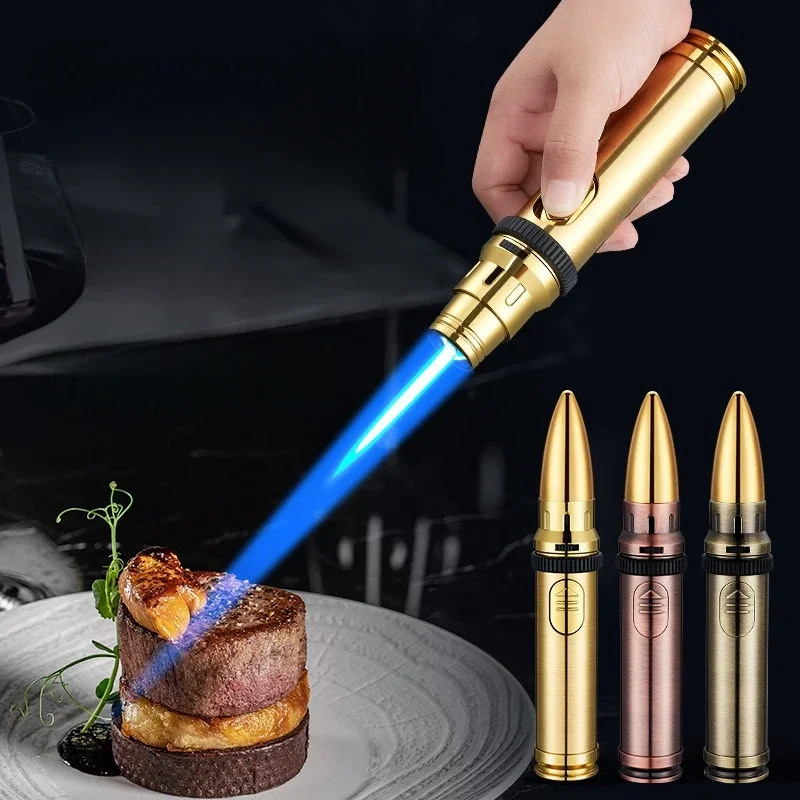 1300° Creative Missile Design High Power Spray Gun Torch Butane Gas Lighter Safety Lock Switch Outdoor BBQ Kitchen Cigar Lighter