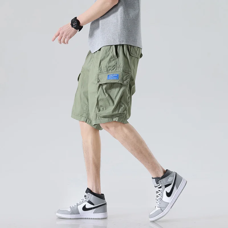 BAPAI 2023 Men's Summer Oversized Cargo Shorts  Military Style Pocket Tactical Capris  Leisure Outdoor Amikaki Sports Shorts