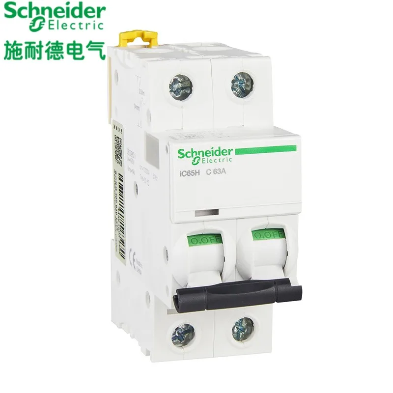 

Миниатюрный автоматический выключатель Schneider electric iC65H 2p C Тип 1A-63a 10kA MCB A9F28201-A9F28263