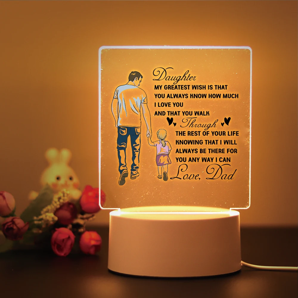 

Daddy's words to his daughter Children'S Lamp Birthday Party Decor Night Light 3D Illusion Lamp