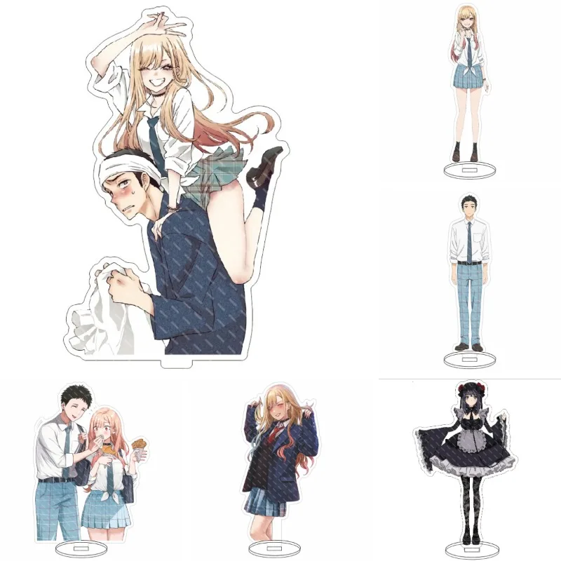 

16-сантиметровая акриловая подставка с персонажами аниме-сериала «Моя переодевающаяся принцесса»: Китагава Марин и Годжо Вакана. Милая мультяшная фигурка-подставка.