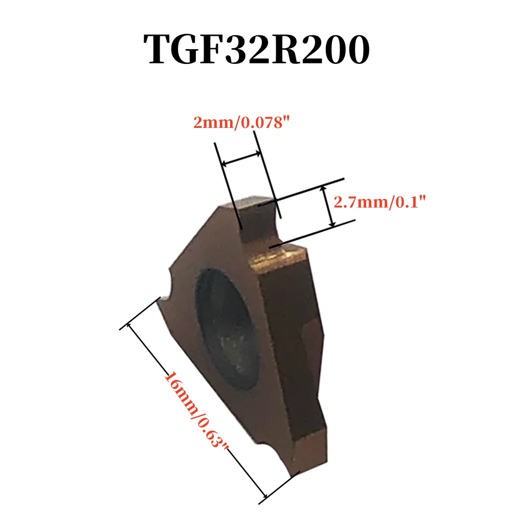 10pcs TGF32R200 Carbide Grooving Inserts Shallow Grooving Cut-Off Parting Tools for Steel Repalement inserts for Indexable Me