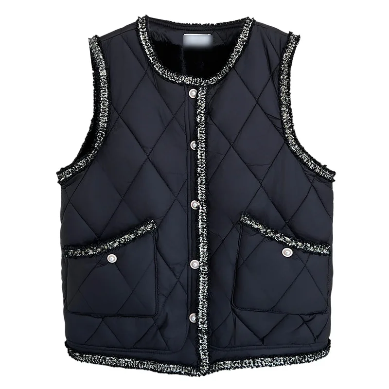 

XXXXL Fashion Plus Size Women's Coat New Autumn And Winter Style Stylish Chic Fleece Sleeveless Vest Casual Warm Jacket 7014