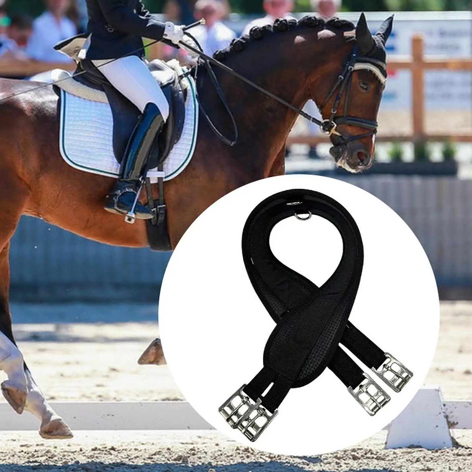 Columna de caballo en inglés, fácil de usar, accesorio para actividades al aire libre, protección antideslizante, aparejo para caballo, equipo ecuestre, cincha para caballo