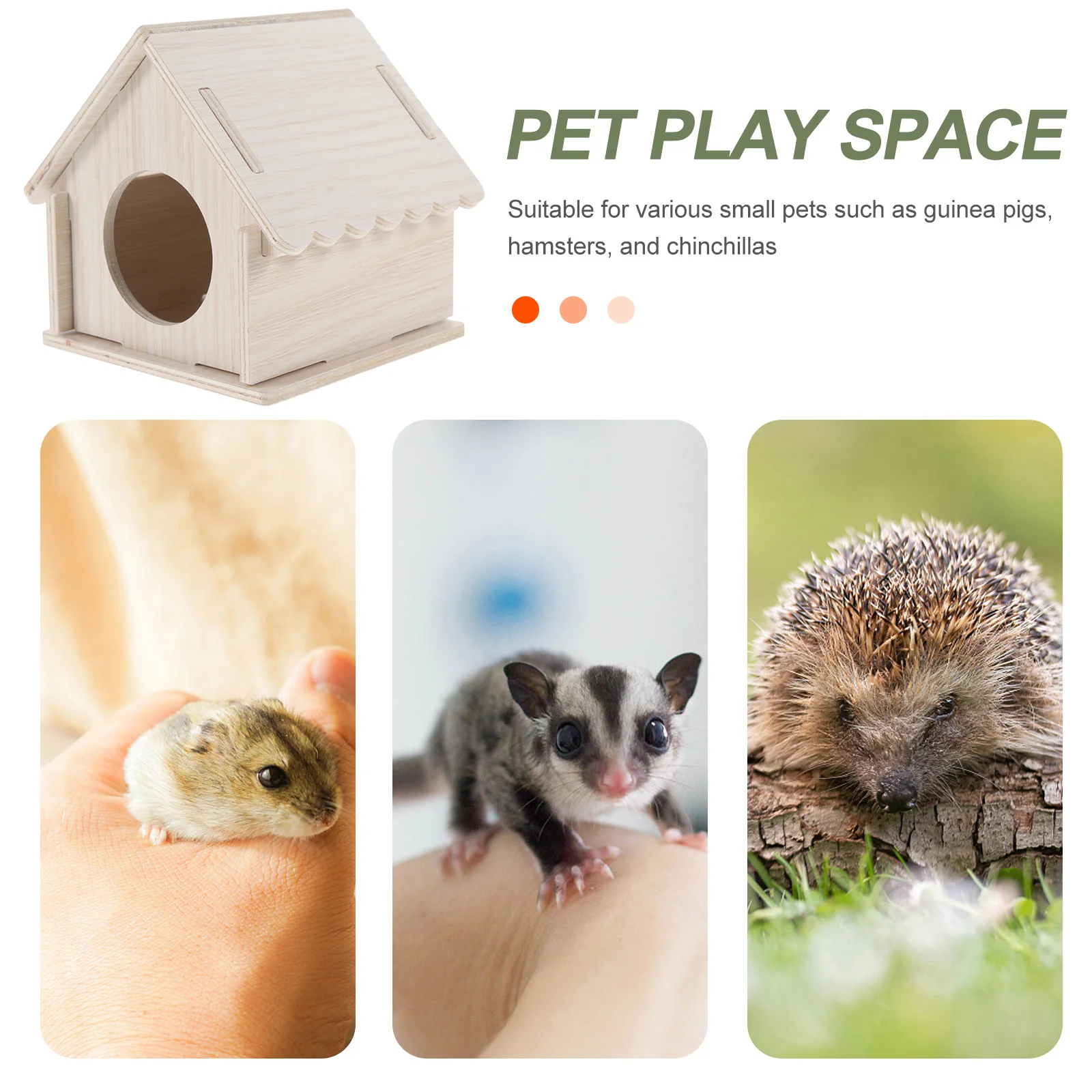 Hamster Multi-storey Small Animal Mechanism Wooden House Hideout Home Rat Houses Chinchilla Toy Mini Cage Hamsters Hideaway