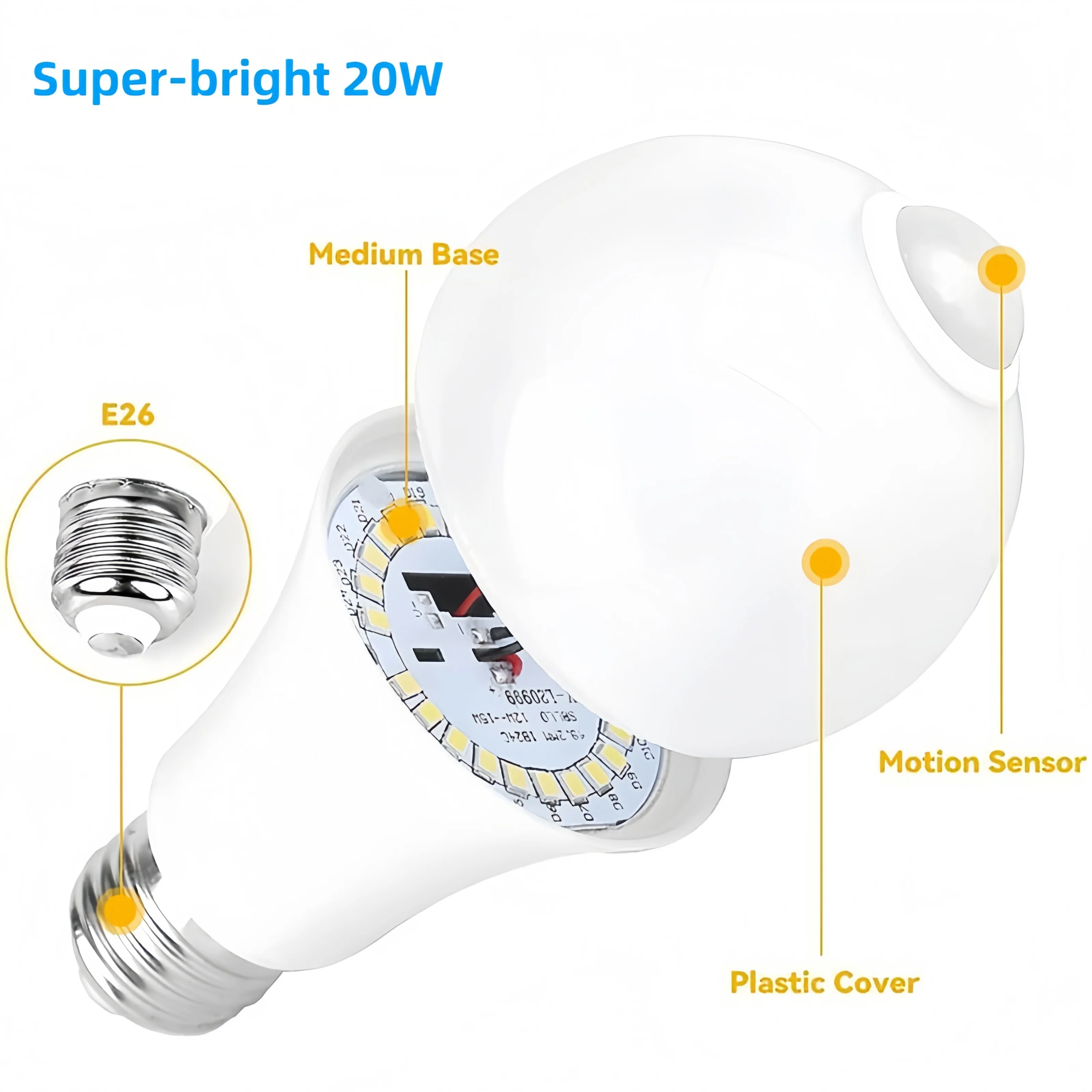 

Motion Sensor Light E27 20W 18W 15W 12W 10W 220V 110V LED Lamp Auto Smart Infrared Bulb Energy Saving Bombillas Home Porch