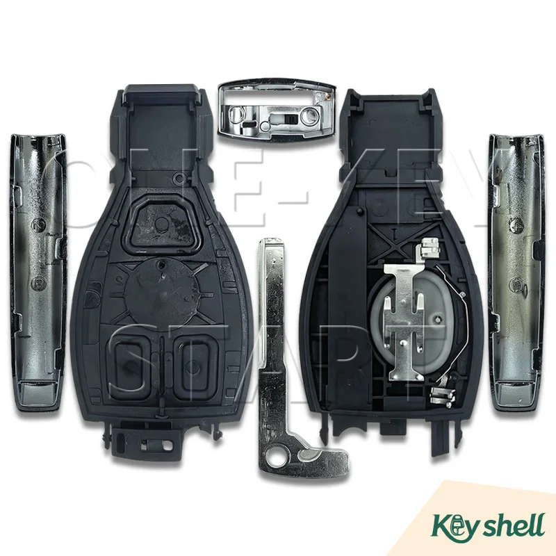 3 Buttons Smart Remote Replacement Key Shell for Mercedes Benz W203 W204 W205 W211 W212 W221 A B C E G W S 【ONE-KEY START】