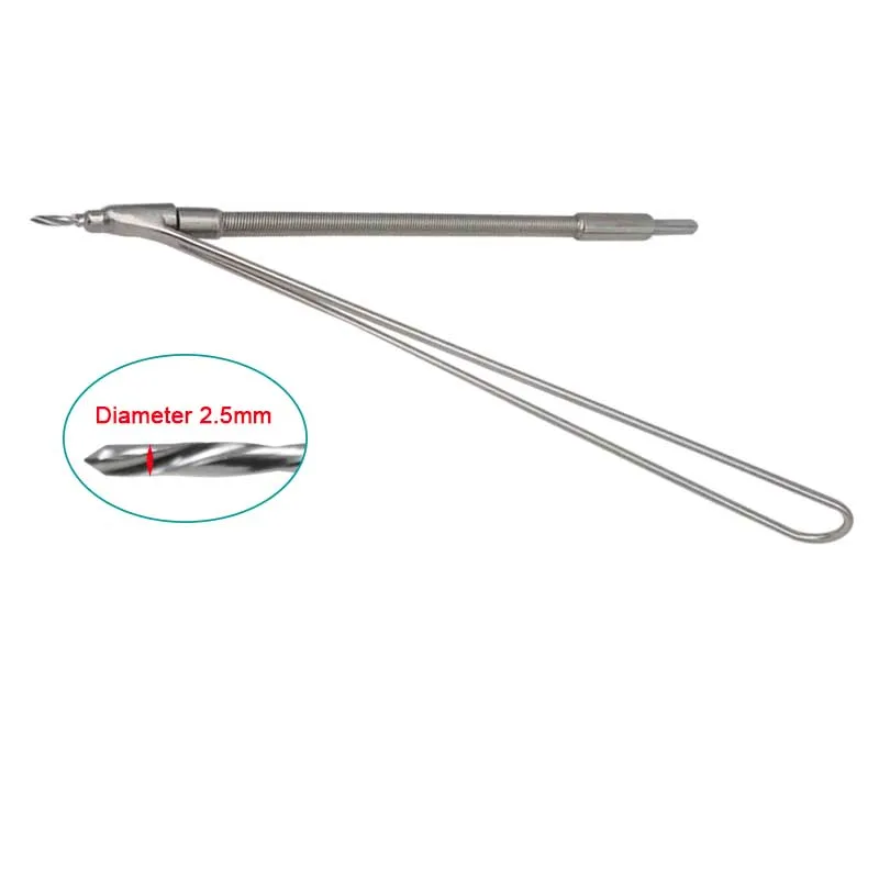 

GREATLH Medical Drill Guide Sleeve 2.5mm Flexible Drill Bit Soft Drill Reconstruction Plate Tool Orthopedic Surgery Instrument