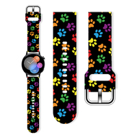 Miniso Personality Paw Print Strap for Samsung Galaxy Watch 7/6/5/4, 20mm Universal Band Fits 40mm 44mm Xiaomi Huawei Amazfit