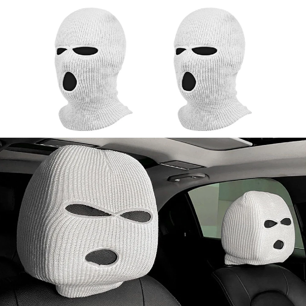 Image of 2 Stück Auto-Kopfstützenabdeckung, Personalisierte Lustige Auto-Sitzmaske, Skimaske zum Schutz der Vordersitzlehne