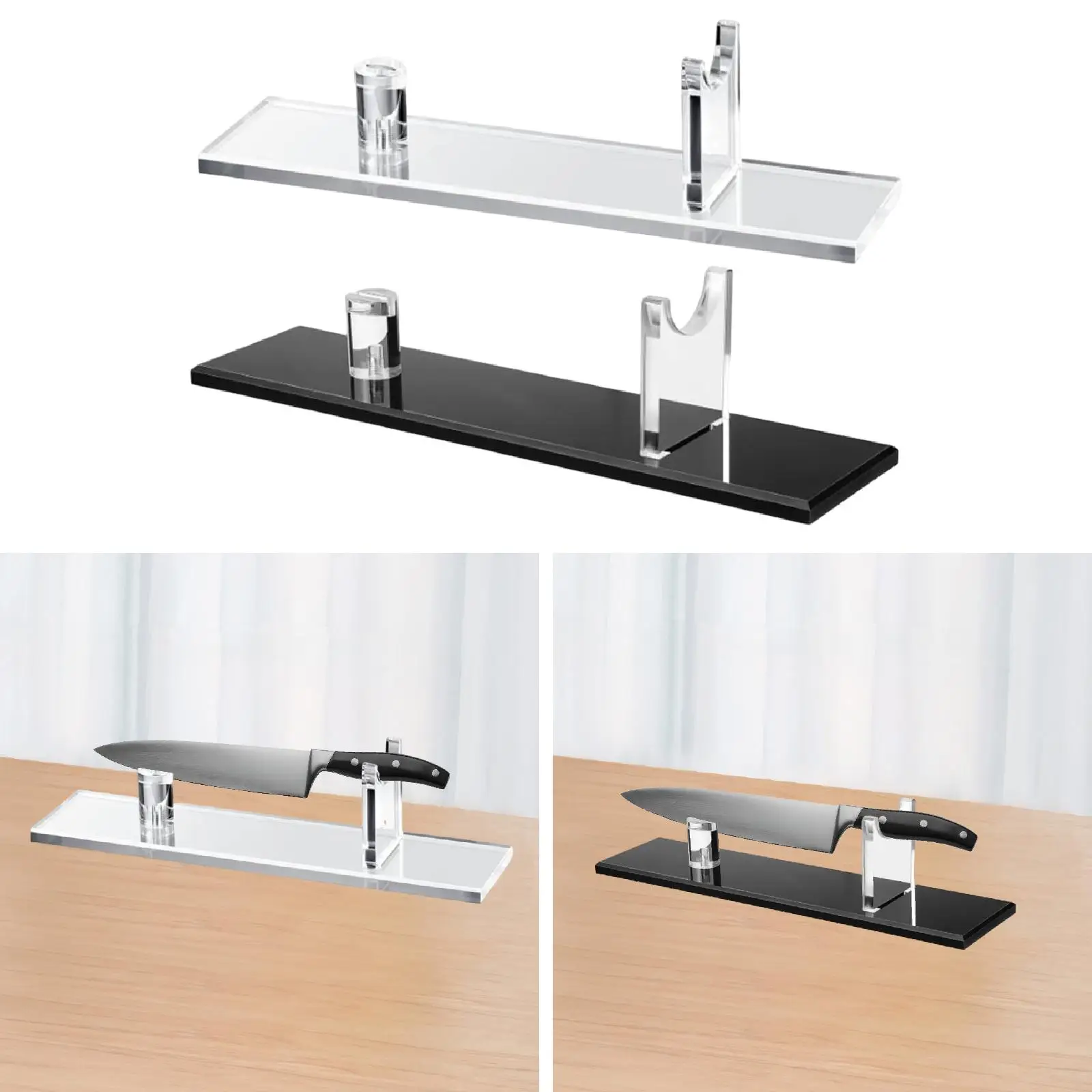 Acrylic Knives Display Stand Large Tabletop Knife Holder for Luxury Kitchen Knives Collection Home Decor view 4