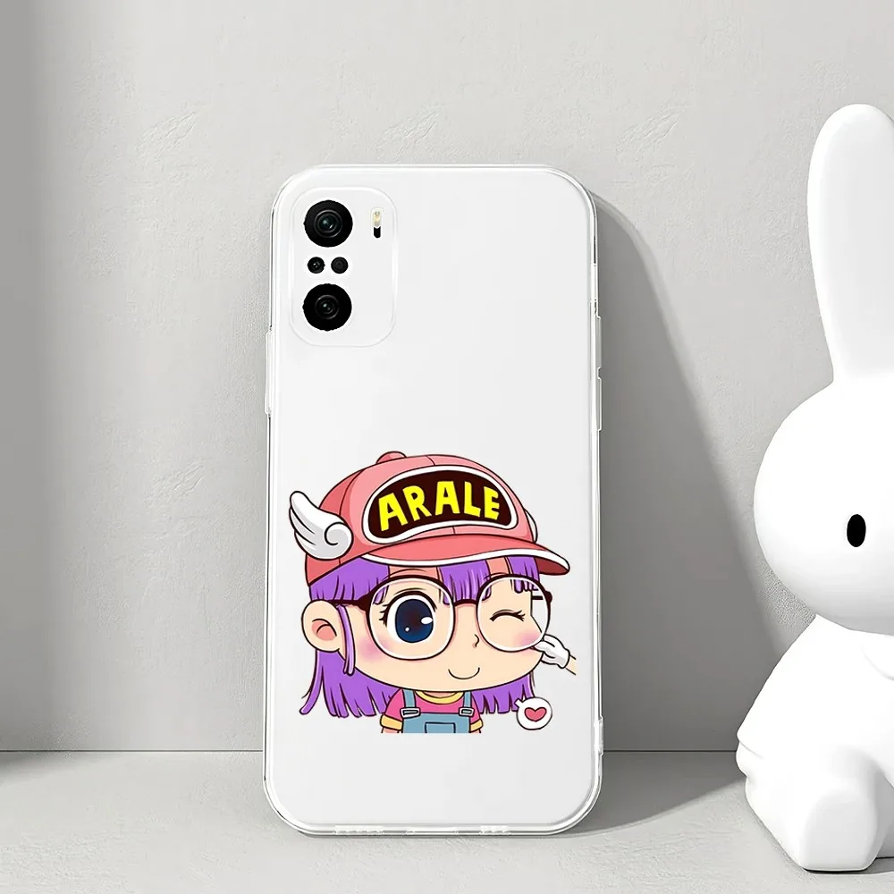 Cartoon Dr S-Slump A-Arale Phone Case For Xiaomi 11 Redmi Note 11 5G 8T 9A 9 10T Note8Pro Note9 12SUltra Transparent Case