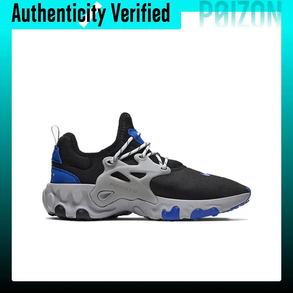 Nike React Presto Casual Shoes Unisex Low-top Black Blue AV2605-005 view 3