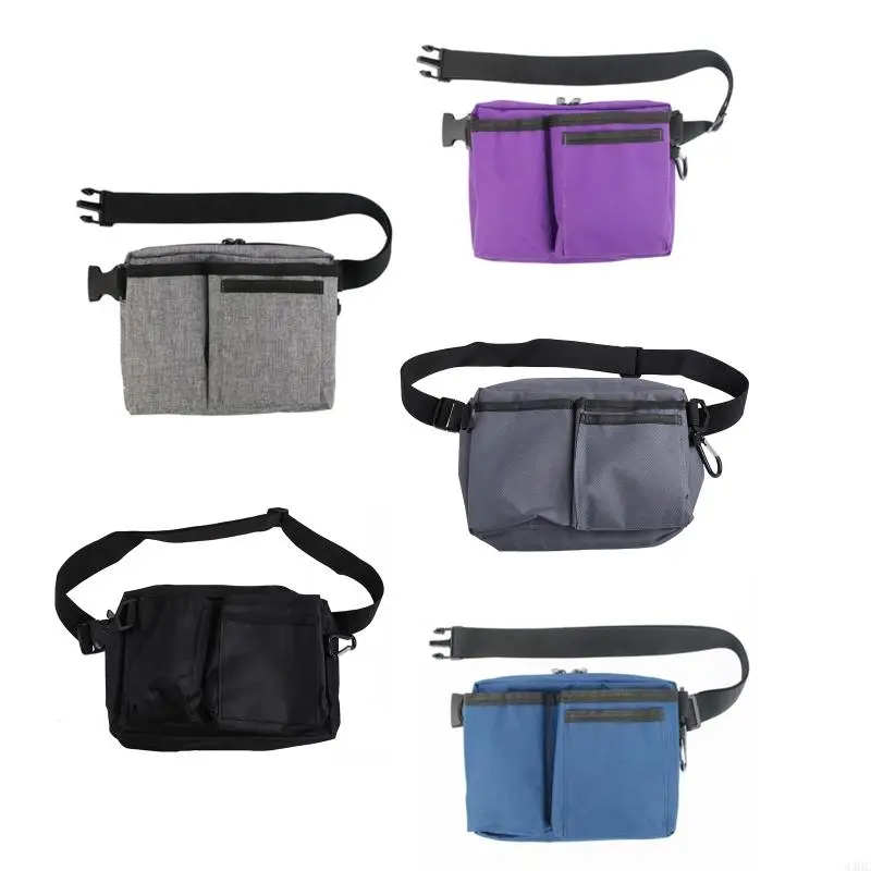 

63HC Simple Tool Bag Waist Belt Nylon Multifunction Bags Buckle Pockets Clip