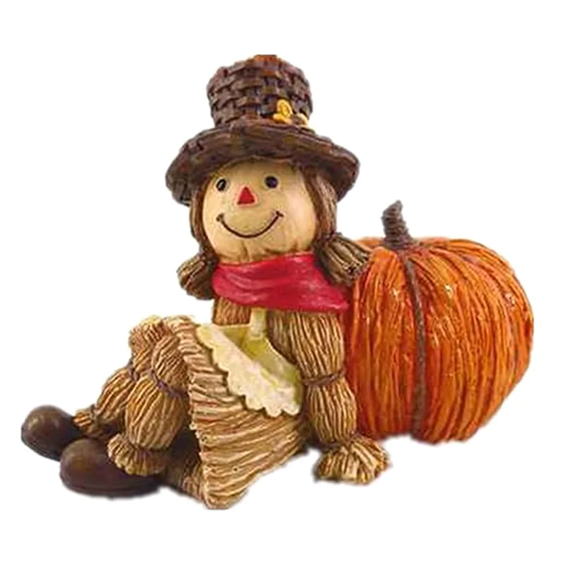 Halloween Decoration Ornament Pumpkin Harvest Figurine Table Candle Holder Decoration