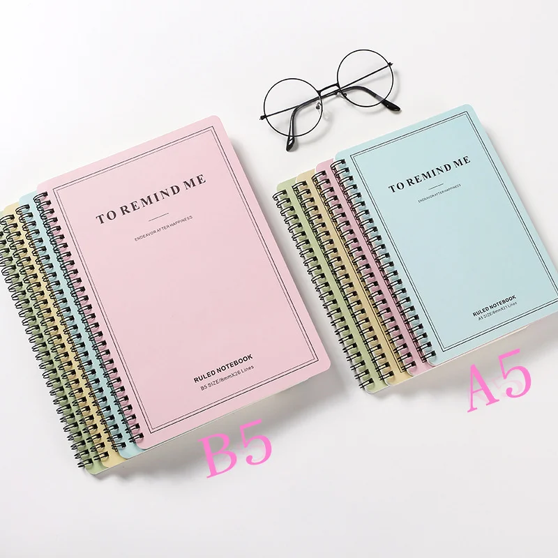 A5 B5 Spiral Book Notebook To-Do กระดาษเรียงราย Journal ไดอารี่ Sketchbook สำหรับอุปกรณ์สำหรับโรงเรียน Stationery Store