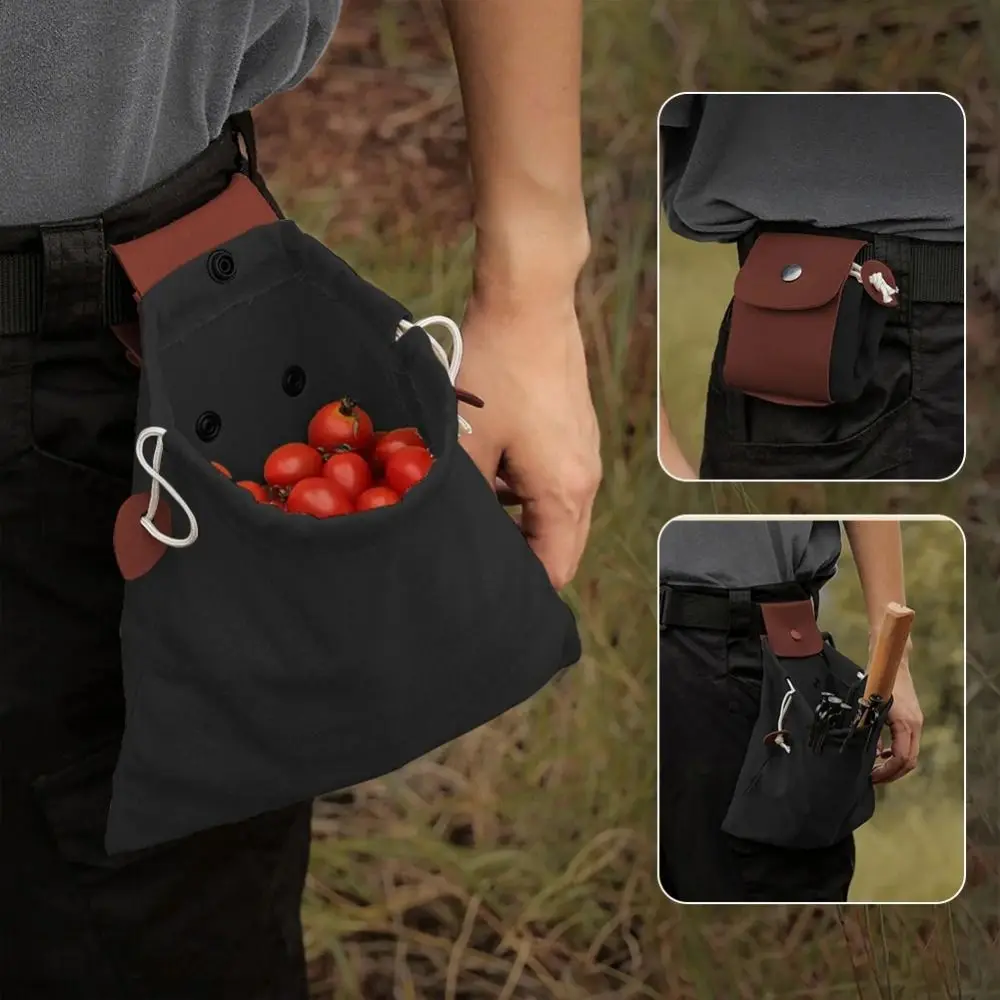 Складная сумка-органайзер из вощеного холста, водонепроницаемая, для активного отдыха, с пряжкой, поясная сумка для инструментов из искусственной кожи