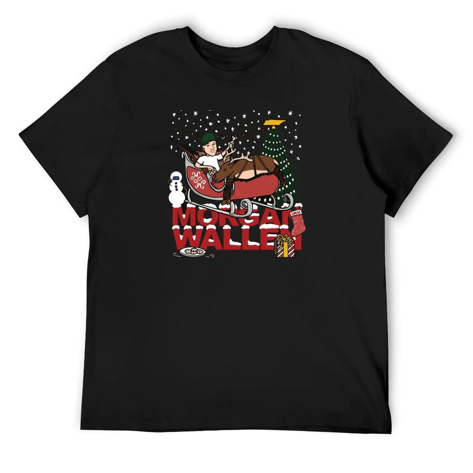 

Reindeer Sleigh T-Shirt essential t shirt tees cotton graphic tees mens big and tall t shirts