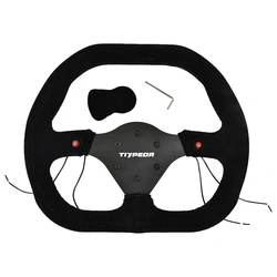 TIYPEOR D Shape 350mm Universal Leather Steering Wheel Competitive Karting Drift Racing PC Simulation Game Steering Wheel