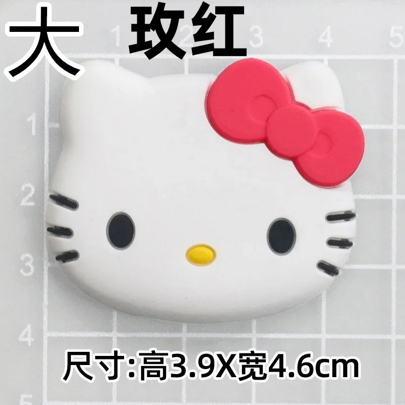 Hello kitty lazo tridimensional diy funda de teléfono de silicona suave accesorios zapatillas parches decorativos cuentas dijes pandora