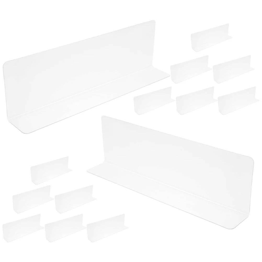 

20 Pcs PVC Transparent L Shaped Shelf Dividers for Closet Clothes Wardrobe Storage Retail Shelving Units Clear Drawer Dresser