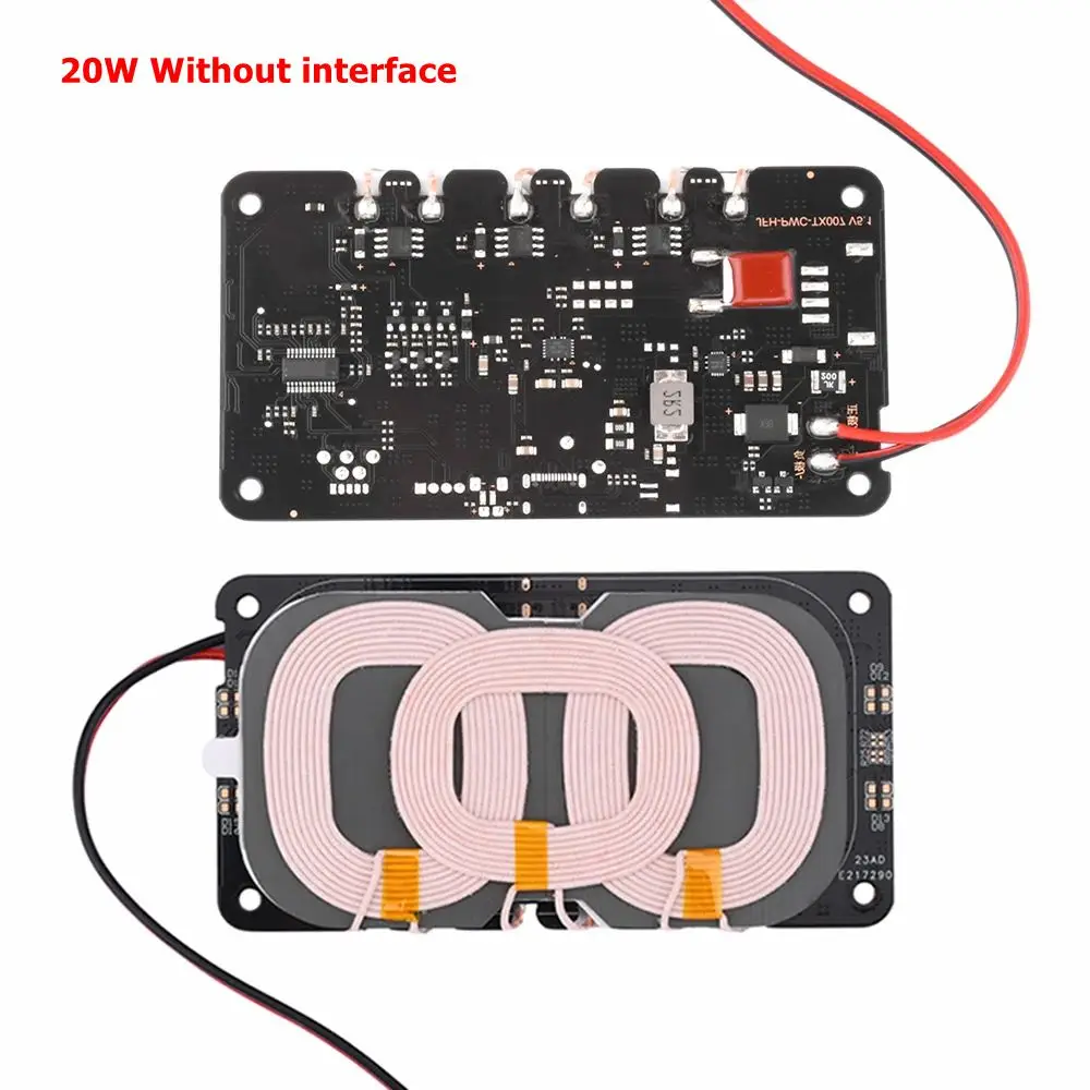 Módulo de carregamento sem fio para carro de alta potência 20W / 22W Carregamento rápido Módulo de carregamento sem fio de três bobinas para celular