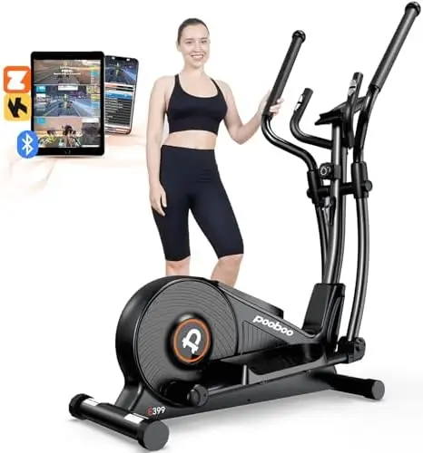 Elliptical Machine, Elliptical Exercise Machine with 16-Level Resistance&Hyper-Quiet Magnetic Driving System, Elliptical Machine