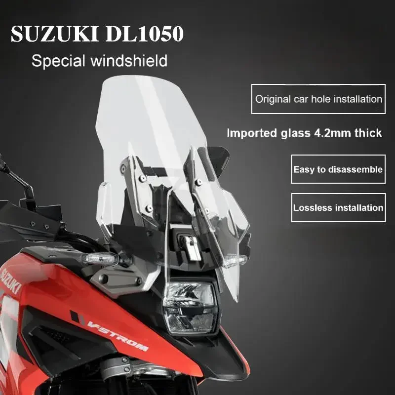 

For Suzuki DL1050 V-STROM 1020DE Windshield Heightened and Widened Deflector Modified accessories Protect Ches Front Wndshield