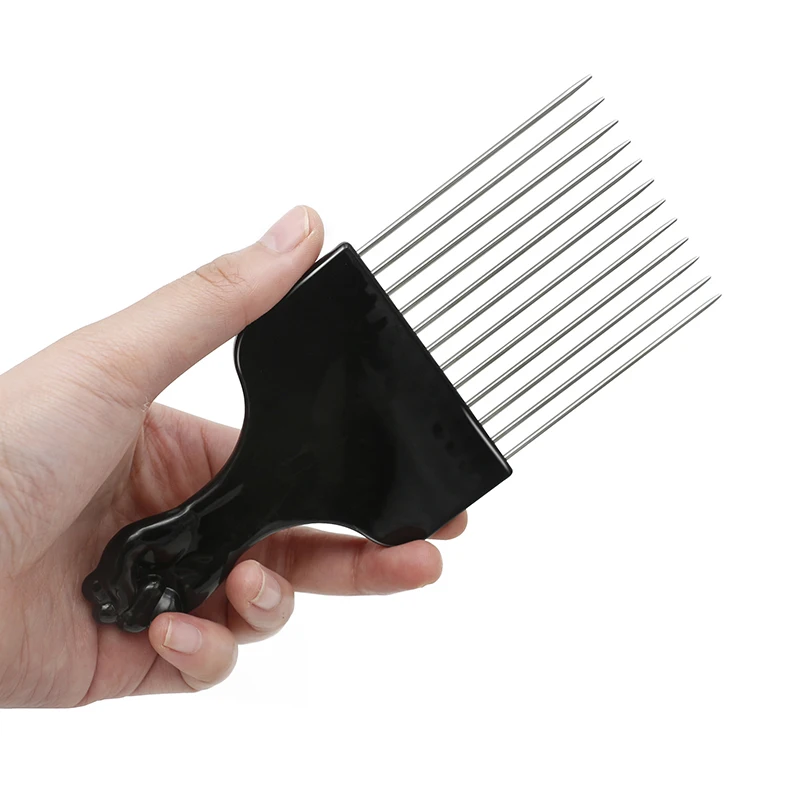 1/2pcs Afro Curly Hair Net Comb Stainless Steel Pick Hair Fork Comb Double Headed Twist Hair Comb Black Men Hairstyles Tools Set image 5