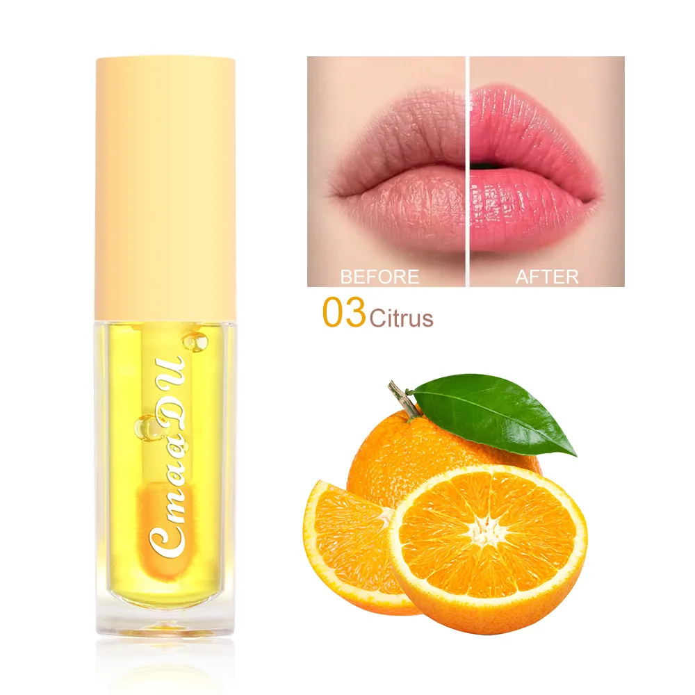 Fruit Lip Gloss Temperature Color Changing Mirror Lip Oil Plumping Moisturizing Reducing  Lines Waterproof Lip Balm Cosmetics